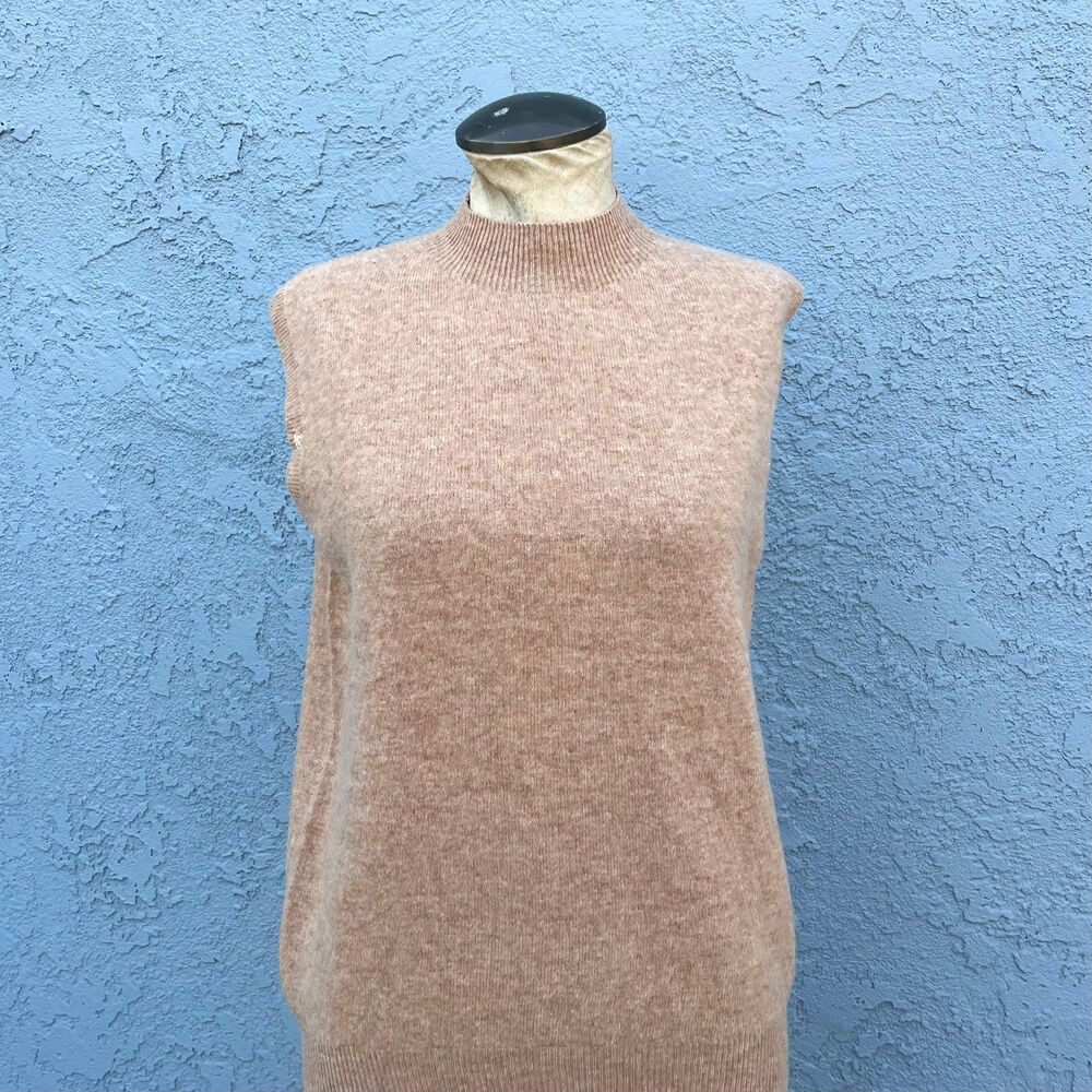 Beige Sleeves Sweater Upcycled Embroidered vest Visible Mending M/L